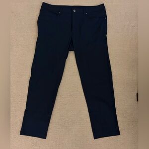 Never worn - Navy Blue Lululemon ABC slim fit pants. 36 30